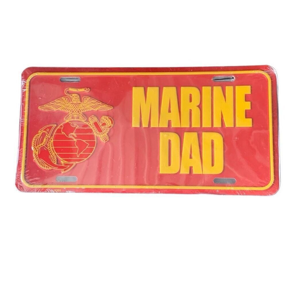NEW Marine Dad Aluminum Military License Plate Marine Corps Great Gift Americana